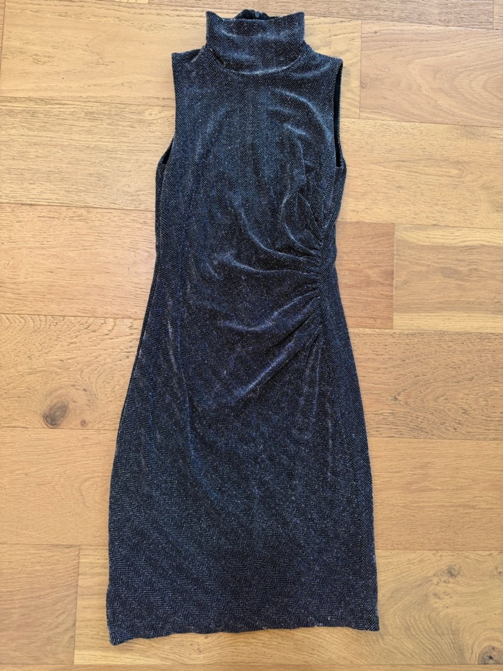 Ralph Lauren Women's Shimmering Black Draped mock Neck Cocktail dress 4 EUC